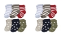 Luvable Friends Baby Boys and Girls Star Stripes Socks Set, Pack of 6